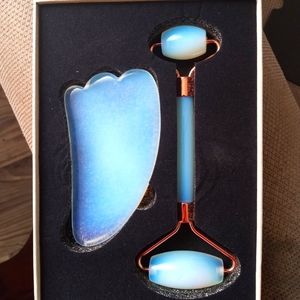 GUA SHA Opalite Crystal Facial Roller Set